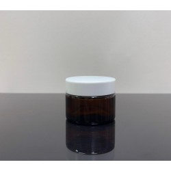 50 ml Amber Cam Krem Kavanozu Beyaz Kapaklı Tıpalı