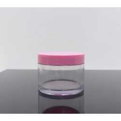 100 ml Şeffaf Pembe Kapaklı Tıpalı Akrilik Kavanoz