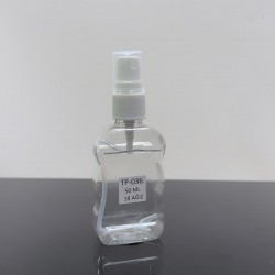 50 ml Tırtıklı Boş Plastik Şişe Beyaz Sprey Başlıklı