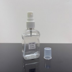 50 ml Tırtıklı Boş Plastik Şişe Beyaz Sprey Başlıklı