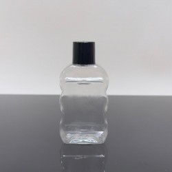 50 ml Tırtıklı Boş Plastik Şişe Siyah Düz Başlıklı