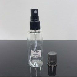 50 ml Uzun Boş Plastik Şişe Siyah Sprey Başlıklı