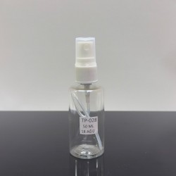 50 ml Boş Şeffaf Plastik Şişe Beyaz Sprey Başlıklı